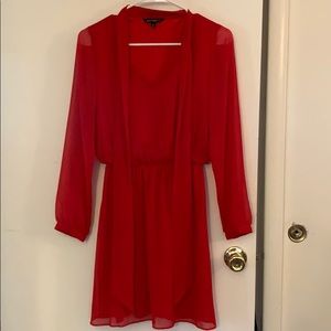 Express Red long sleeve dress